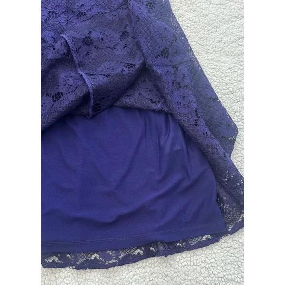 NEW DKNY Womens Purple Crochet Lace V-Neck Sleeveless Dress Size 6 Wedding NWT - Picture 8 of 12